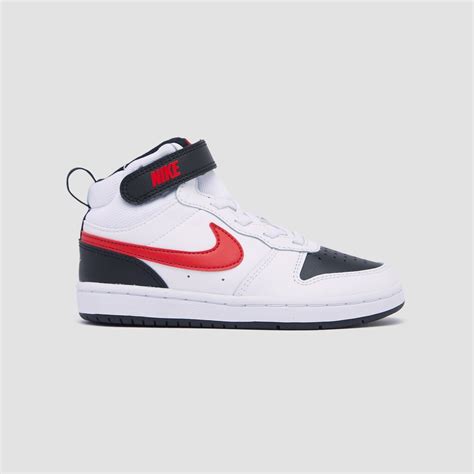 nike court borough mid 2 sneakers wit/rood kinderen|pictures of boys court borough.